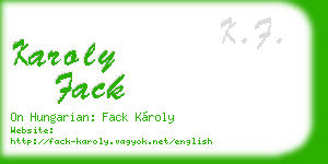 karoly fack business card